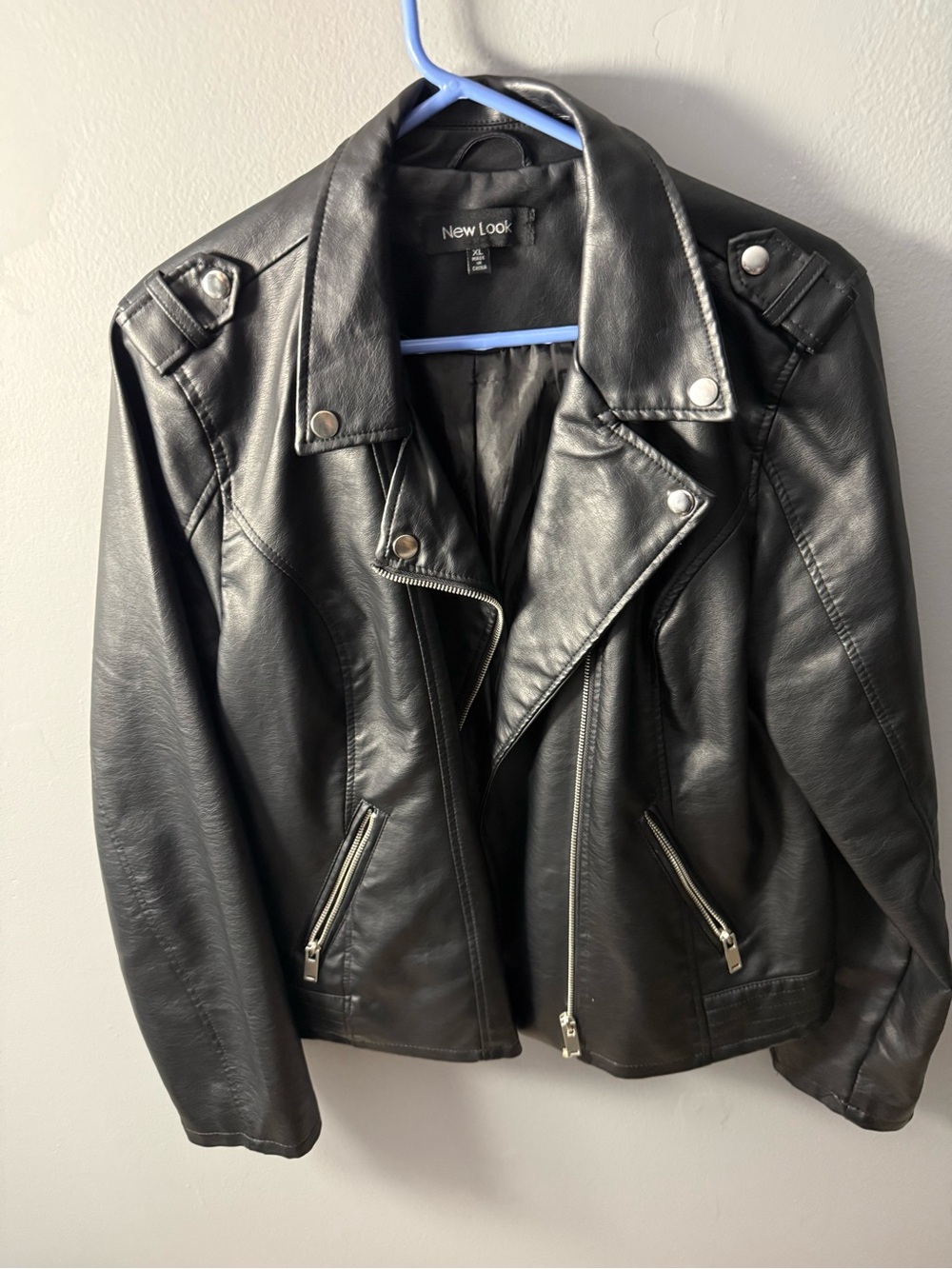 New Look Women's Black Faux Leather Jacket